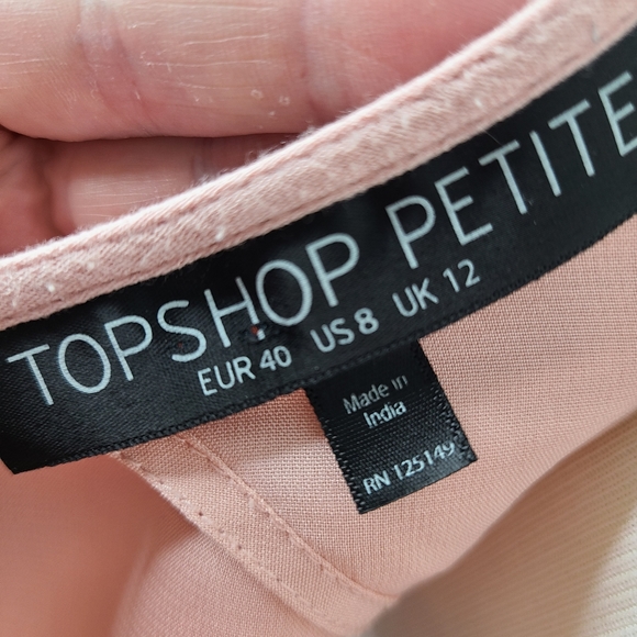 Topshop Petites light pink top overlay dress w/cutout back detail. Size 8 petite - Picture 11 of 14